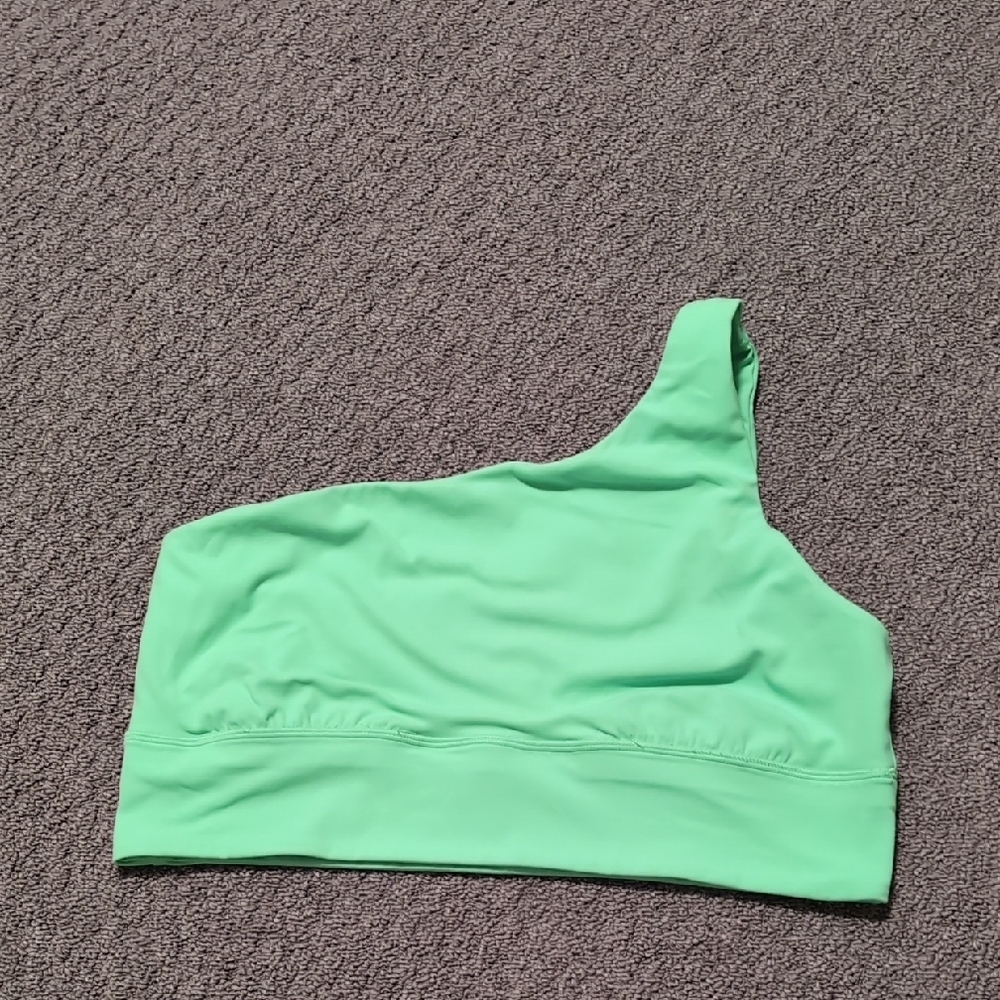 One-Shoulder Green Swim Top